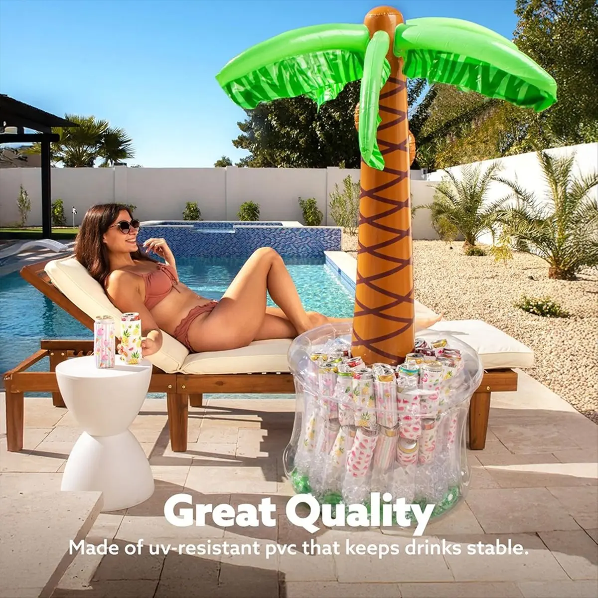 60Inch Inflatable Palm Tree Cooler,Pool Party Decorations,Ocean Jungle Tropical Themed Summer Drink Cooler Water Toys