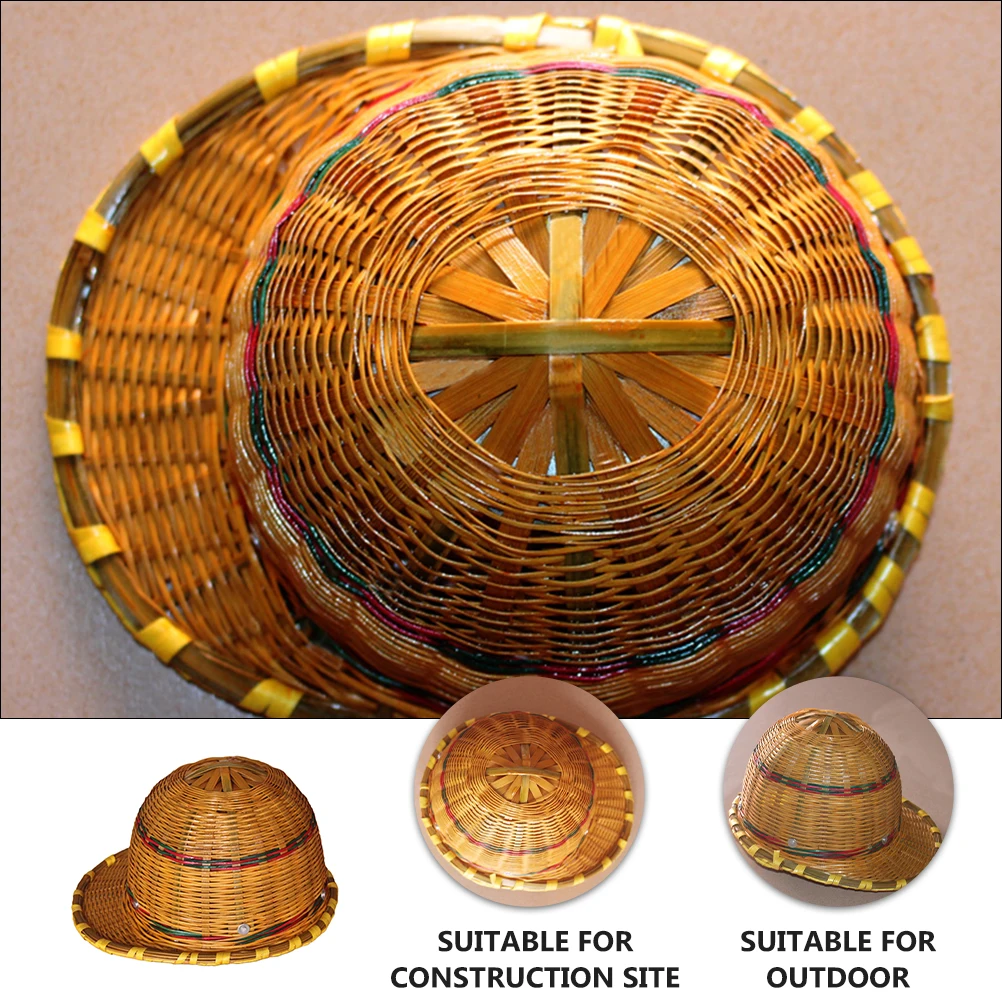 

Premium Bamboo Woven Safety For Construction Site Workers Protective Cap Outdoor Hard Hat Breathable Comfortable