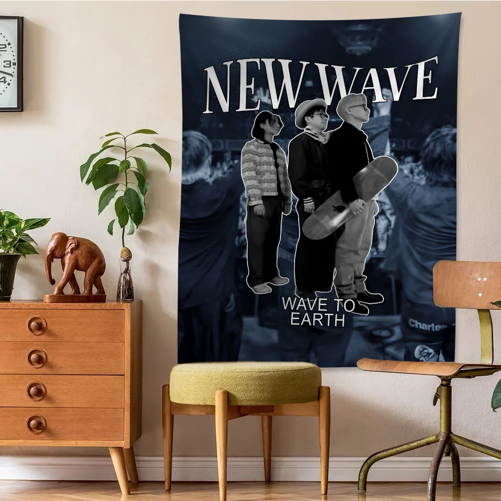 

W-Wave To Earth Band Printed Large Wall Tapestry Hanging Tarot Hippie Wall Rugs Dorm Home Decor