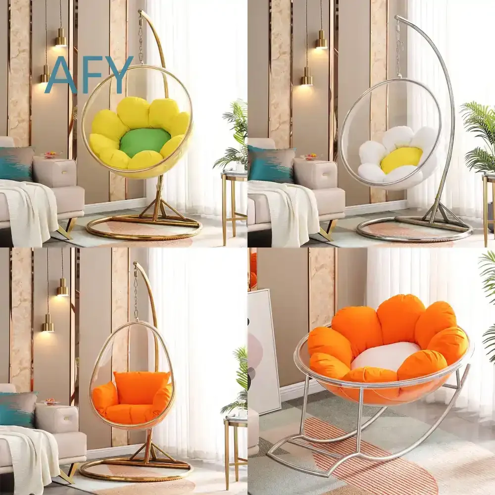 Hanging Ball Space Chair for Indoor Use Glass Ball Hanging Basket Chair for Small Spaces Modern Minimalist Decor for Home