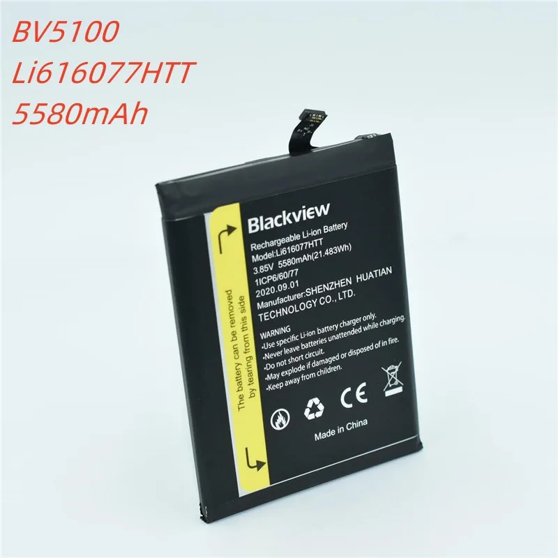 

In stock for Blackview BV5100 battery 5580mAh High capacity Long standby time for Blackview Li616077HTT battery