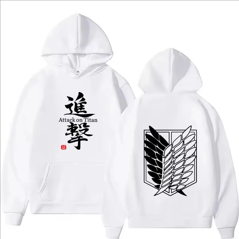 Attack on Titan Anime Print Hoodie Men Clothes Fall Winter Fashion Harajuku Casual Women Long Sleeve Tops Fleece Sweatshirts