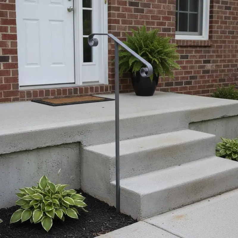 

Iron Picket Single Post 58-inch For Garden Steps Porch Stairs Concrete Base, Floor Mount Transition Support Outdoor Hand Support Gray Powder Coated Finish Heavy Duty Iron Construction 1 to 2 Steps Fitment