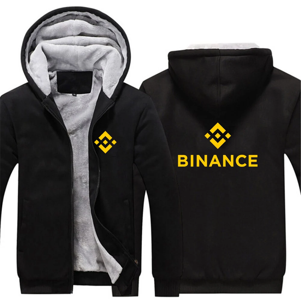 

Binance криптовая Новинка 2023 Мужская зимняя утепленная толстовка высокого качества с принтом повседневные толстовки на молнии куртки в стиле Харадзюку спортивные костюмы Топы