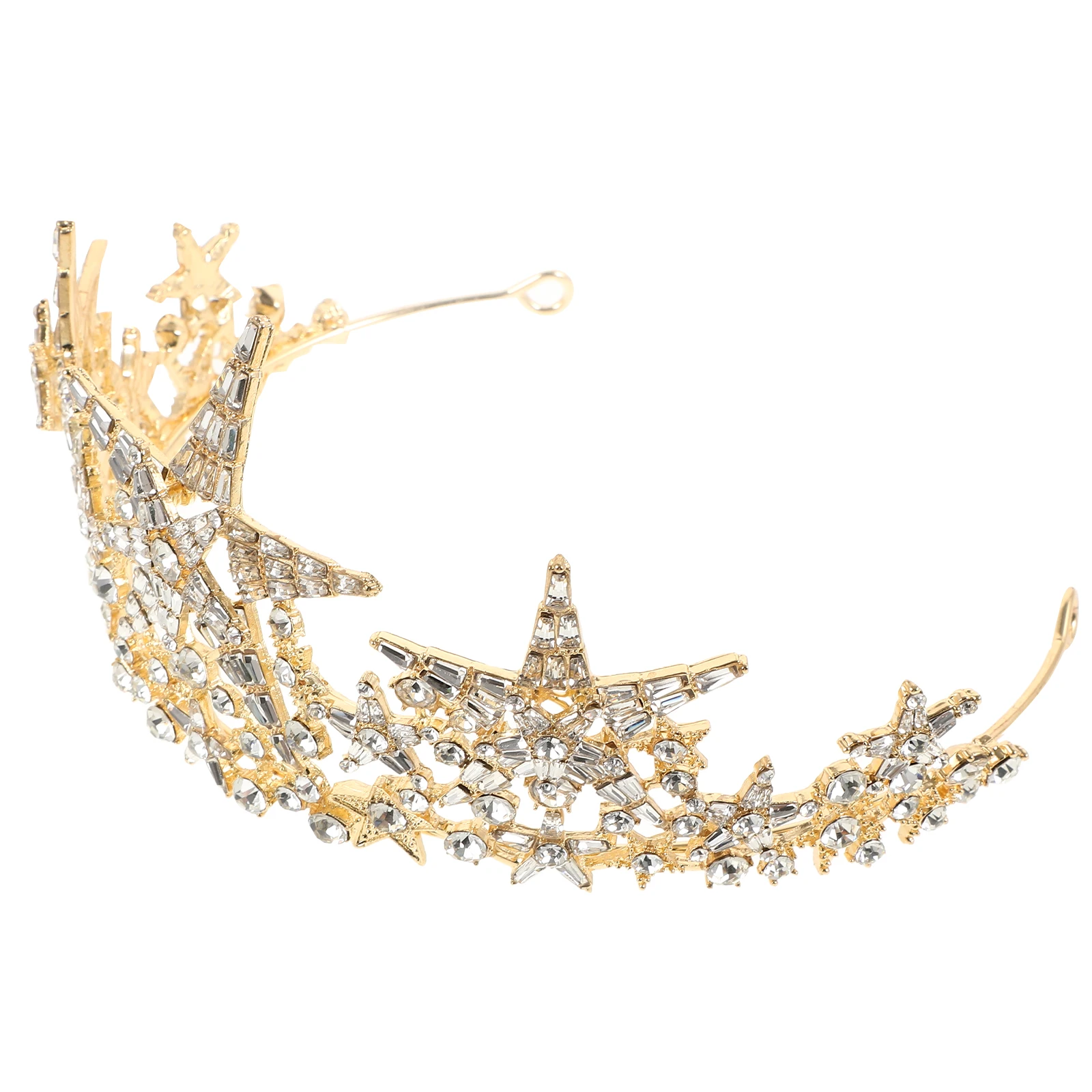 

Rhinestone Crown Hair Accessory Bridal Headband Wedding Tiara Grace Birthday Gift Alloy Hair Tool Styling