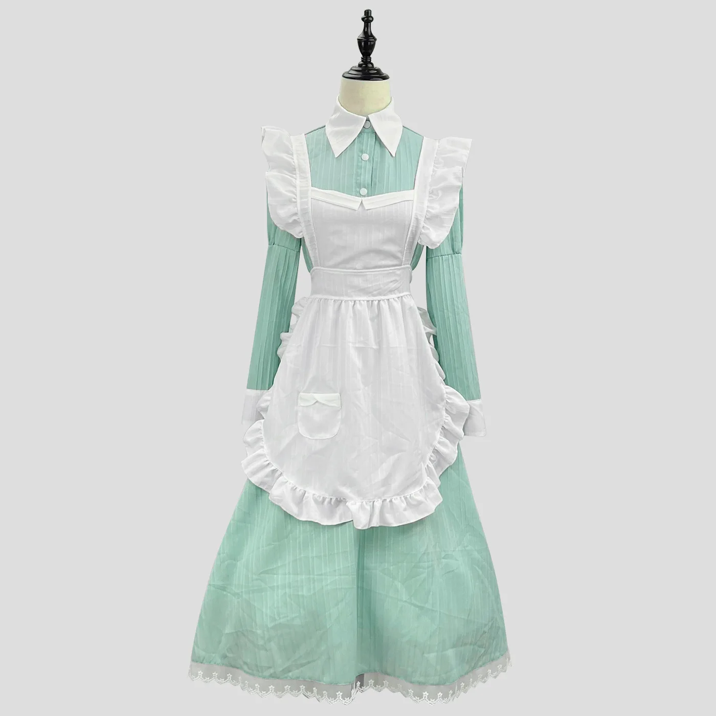 maid dress green niannyyhouse BJD Doll Clothes, Green Vintage Maid Dress with Headwear, main image 1