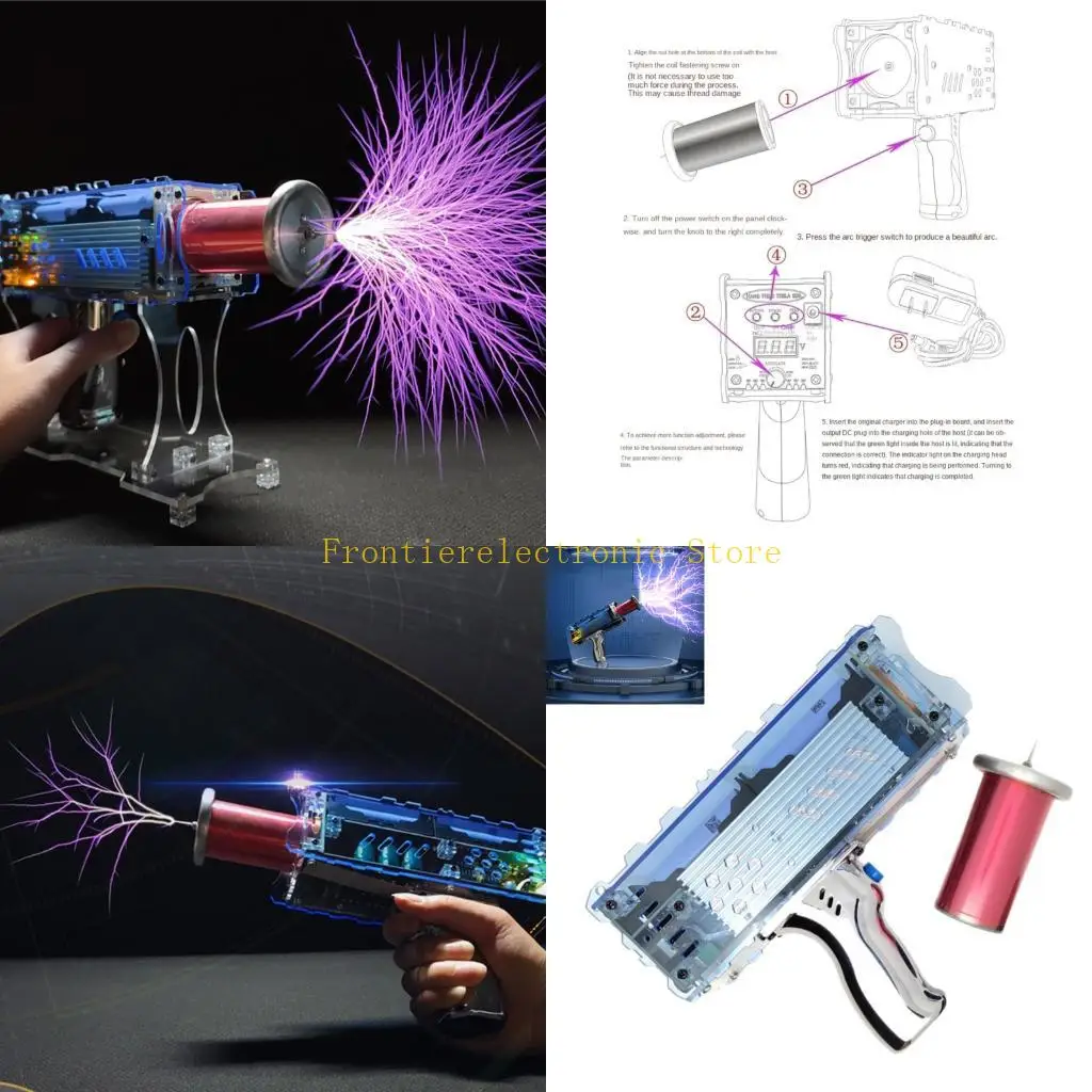 G8DB Rechargeable Handheld Coil Experiment Lightnings Generator 10cm Arcs Plasma