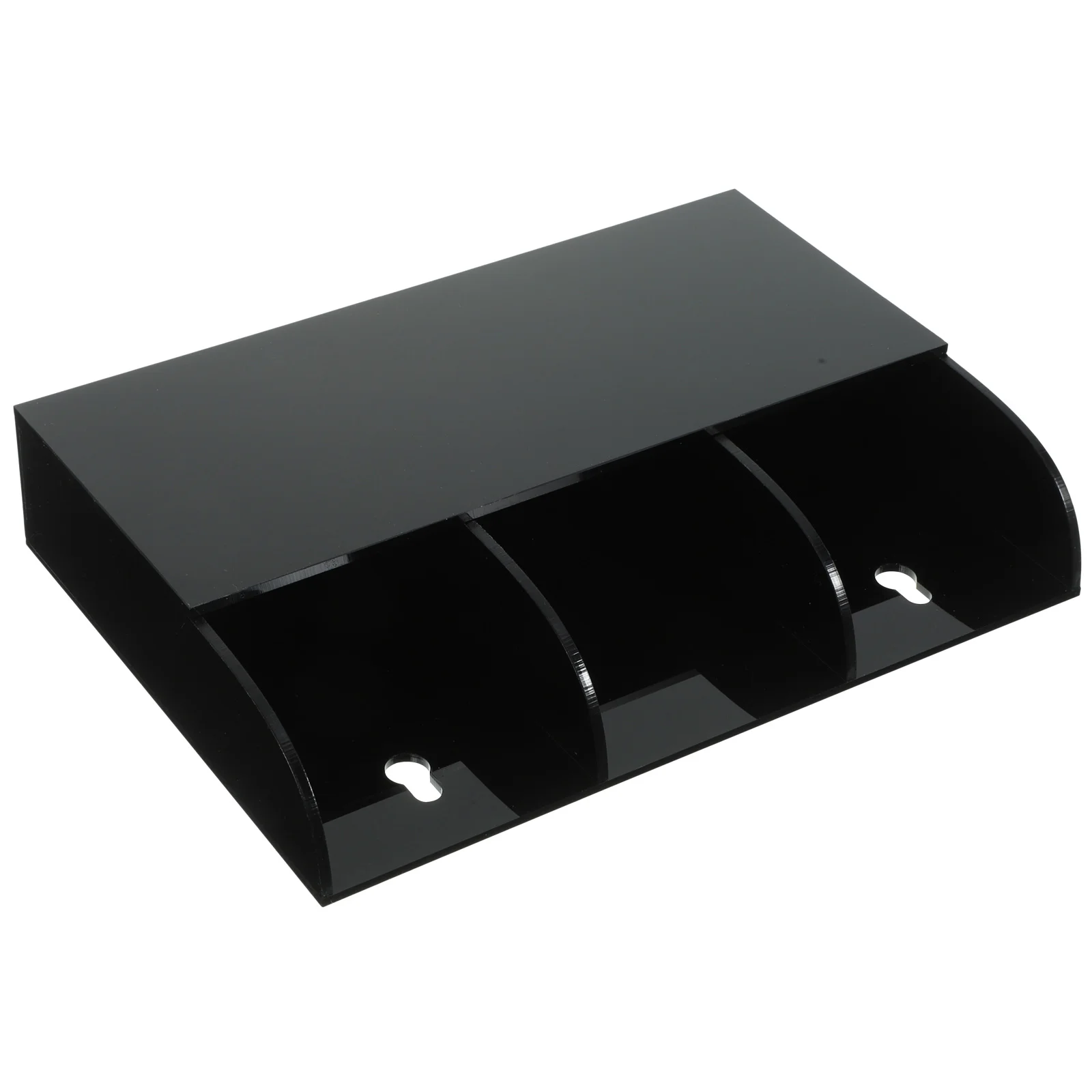 

Universal Stand Storage Box Wall-mounted Phone Holder Remote Controller Organizer Case Household Rack Black Hanging Office