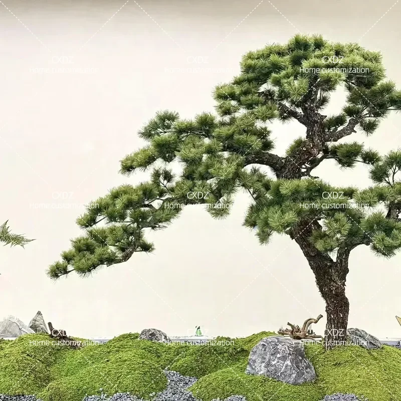 High End Artificial Black Pine Tree Landscape Ornament Simulation Green Plant Decoration for Front Desk Lucky Welcome Home
