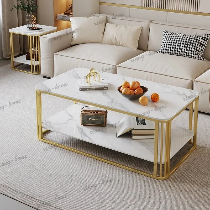 FG Premium French Rectangle Coffee Table, Luxury Trendy Minimalist Glam Living Room Home Furniture