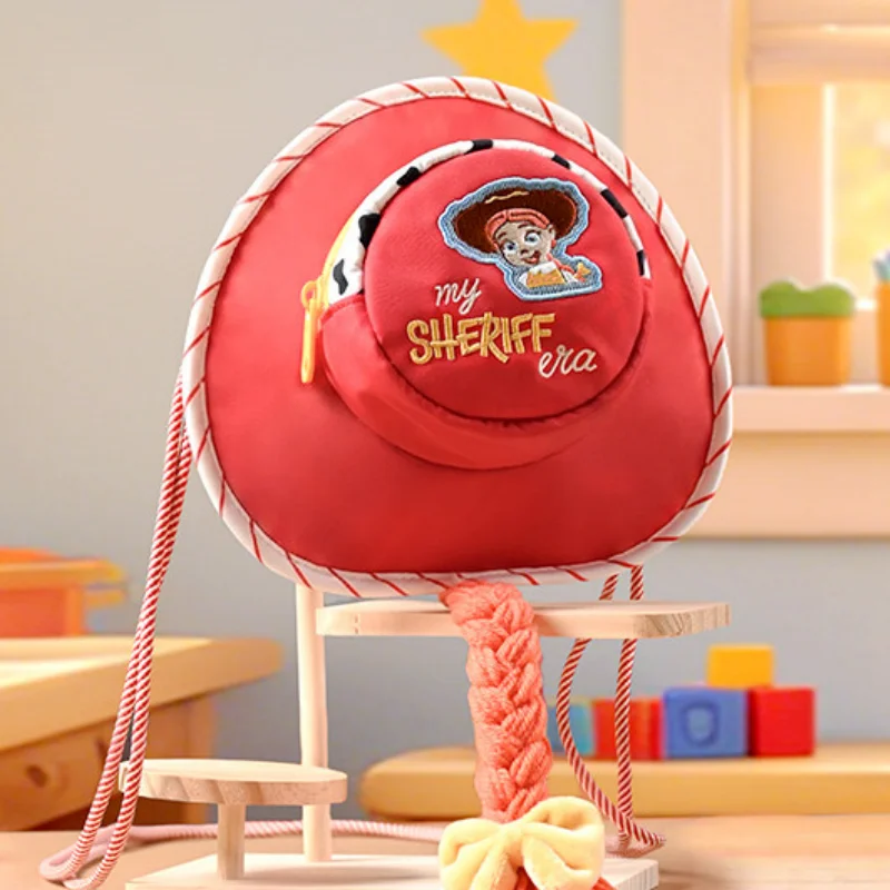 

Potdemiel Disney Crossbody Bag Toy Story Sheriff Jessie Hat Shaped Braided Bow Decoration Casual Daily Travel Purse