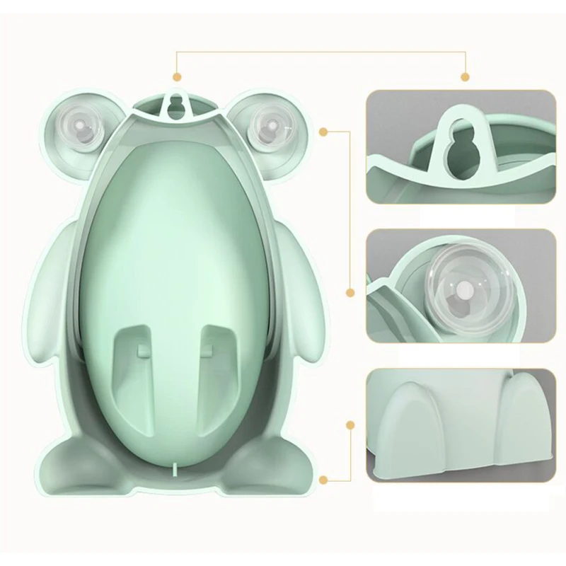 Cute Frog Baby Boy Potty Toilet Urinal Kids Travel Potty Training Frog Children Stand Vertical Pee Infant Toddler Wall-Mounted