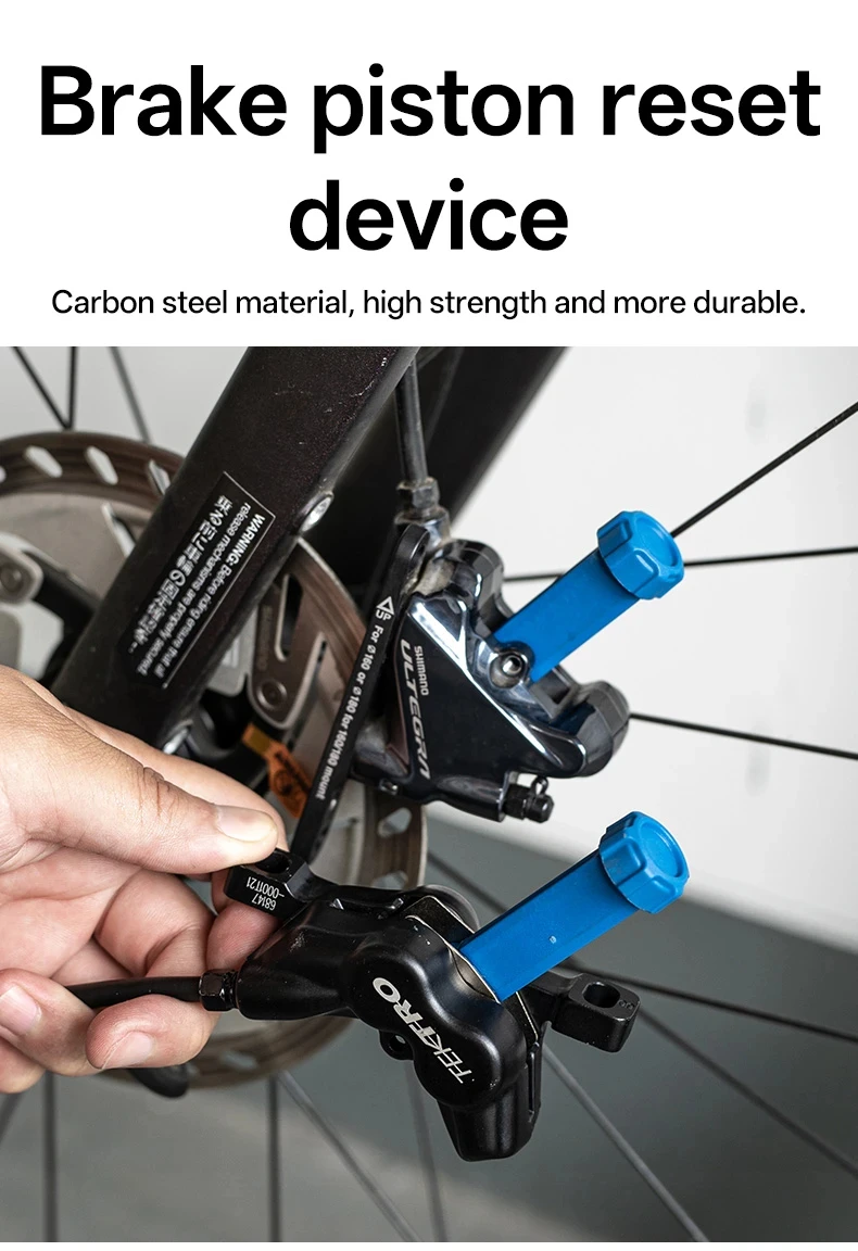 2-in-1 Fahrrad-Bremsbelag-Spreizer aus robustem Stahl, drehbar, für hydraulische Scheibenbremsen, Kolbenrücksteller, Bremszangen-Kolbenverlängerung – Detail 1