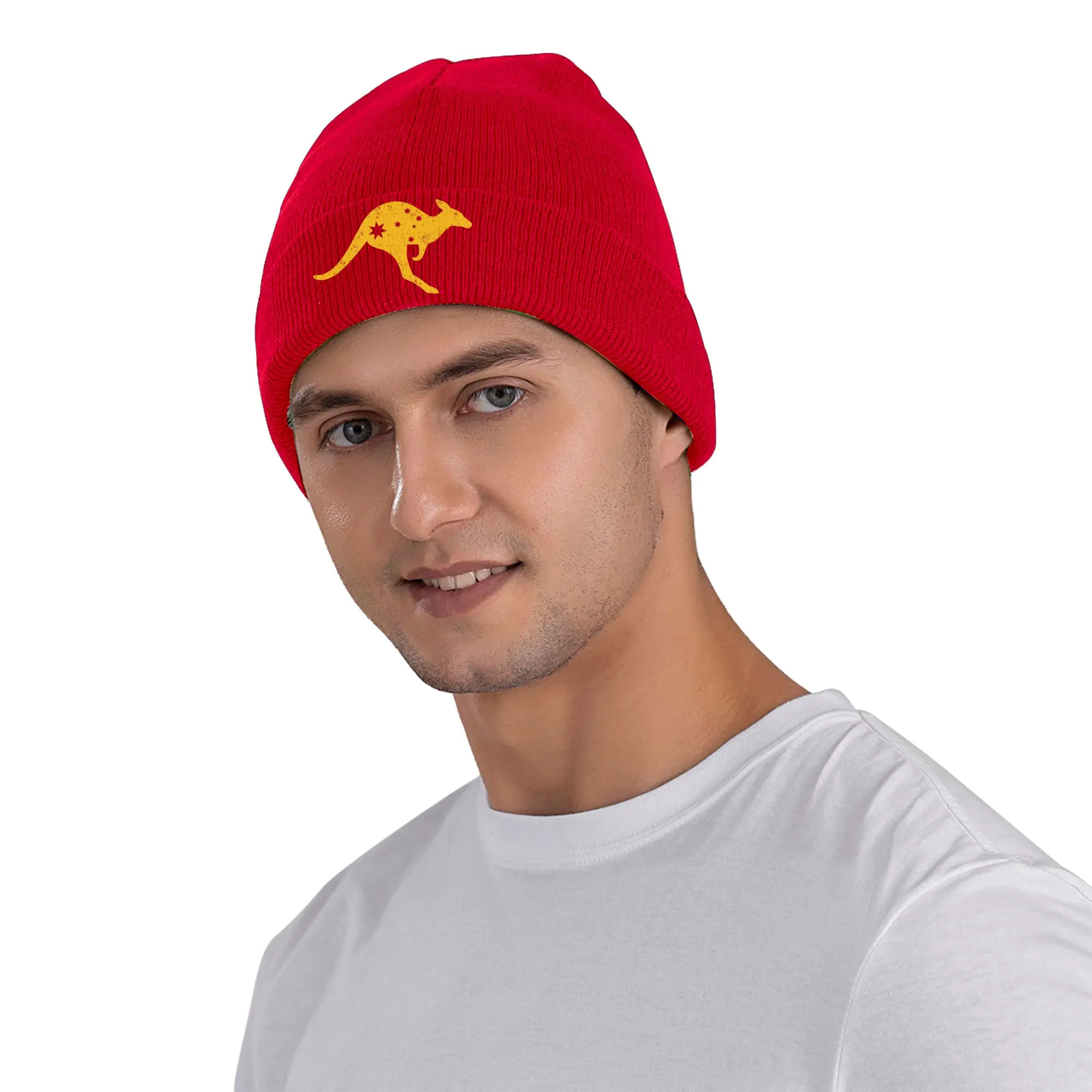 Australia Kangaroo Southern Cross Knitted Hats Autumn Winter Beanie Street Aussie Flag Caps Unisex Acrylic Casual Bonnet
