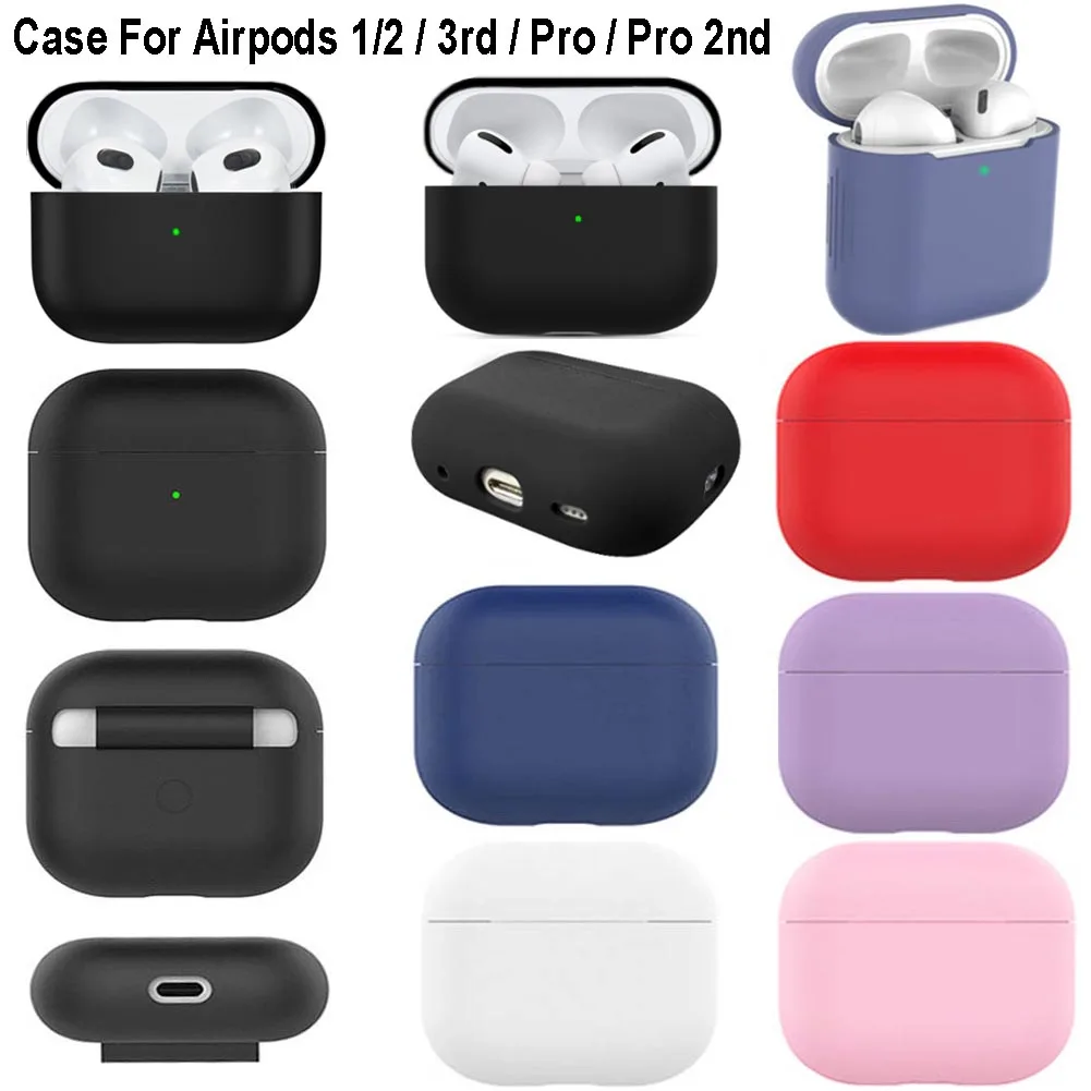 Liquid Silicone Case for Airpods Pro Airpods Pro 2 2nd Generation Airpods 1 2 3 3rd Earphone Protective Case Cover Accessories