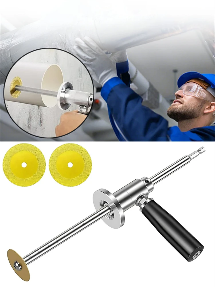 Cortador de tubos interno de PVC com roda de corte de diamante e alça para programação de 1-1/2 polegadas a 8 polegadas 40 tubos de PVC para broca de impacto
