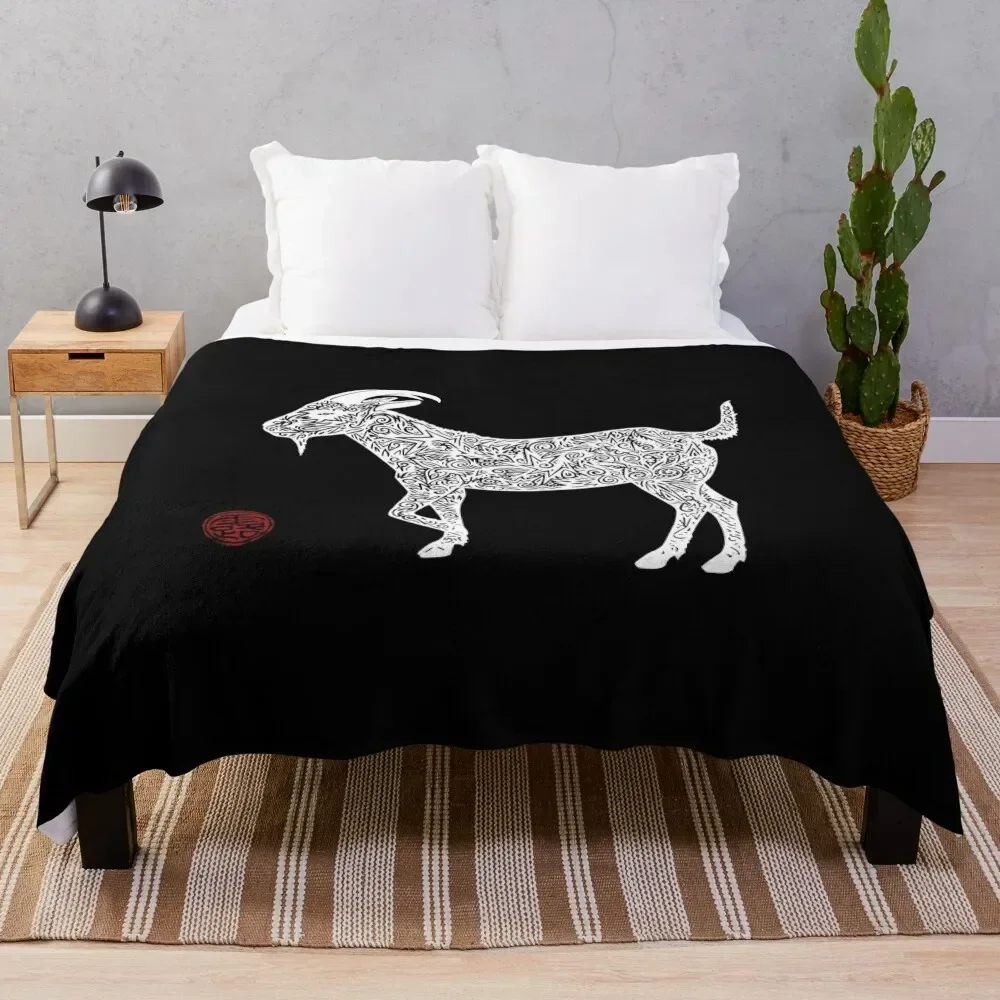 

White Goat Throw Blanket Soft Home Decor Blanket for Couch Bedroom