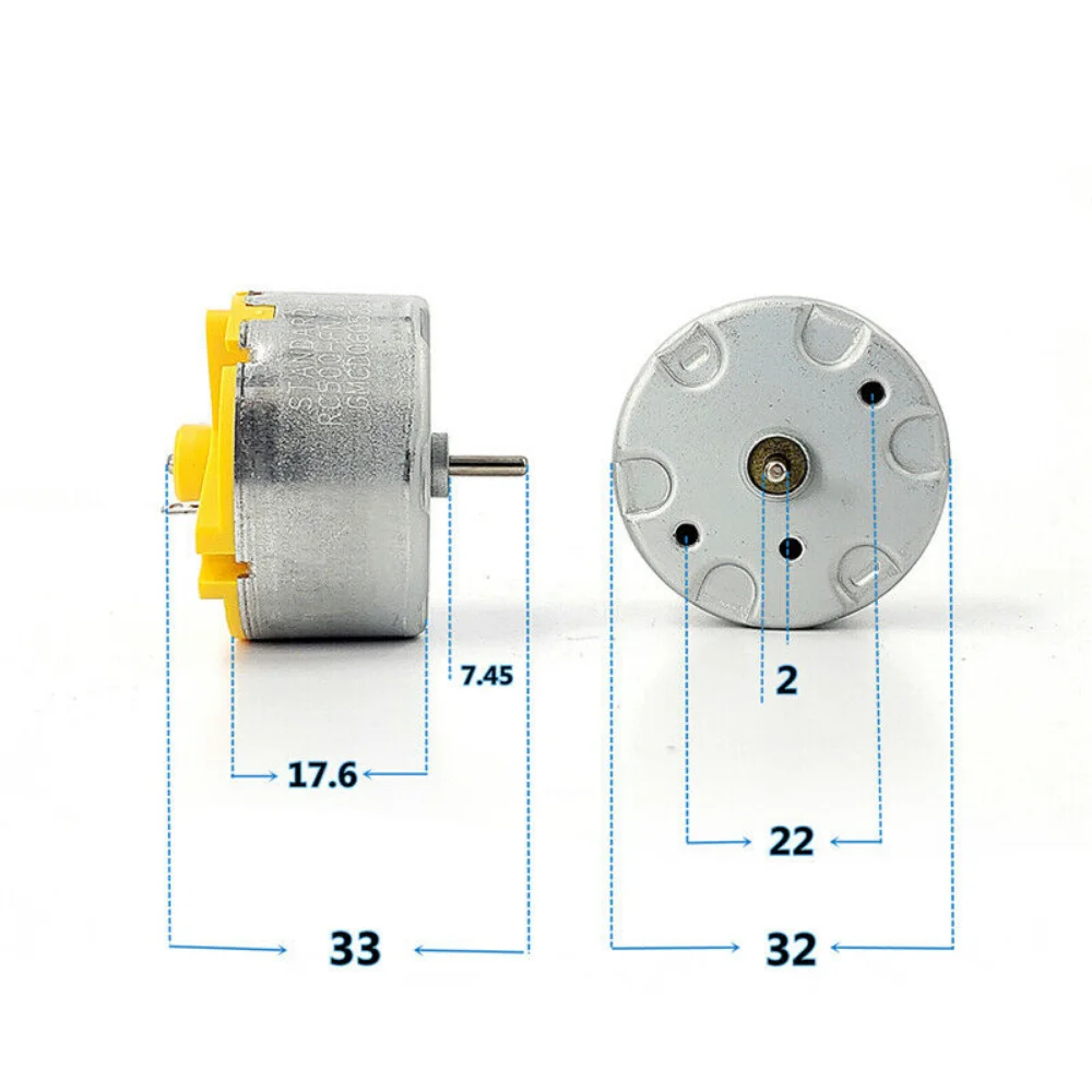 STANDARD MOTOR RC500-FN/11760 Micro 32mm Round Motor DC 12V 18V 24V Metal Carbon Brush 500 Motor for Sweeper/ Robot/ Toy Models