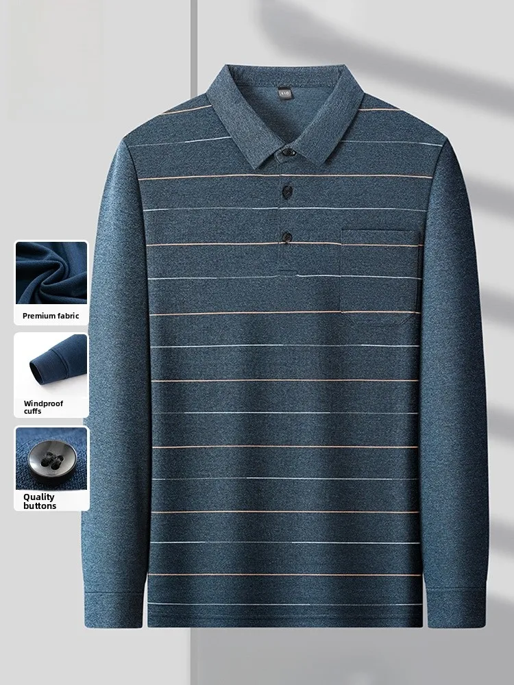 

Casual Striped Long Sve irt for Middle-Aged Men TUCANO Busin Casual Sle Comfortable Soft Polyester Fiber