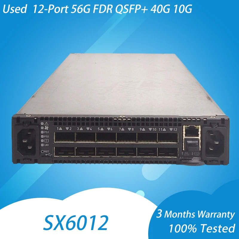 

Mellanox SX6012 InfiniBand Switch 12-Port 56G FDR QSFP+ 40G 10G VPI Network Switch for Server Cluster HPC