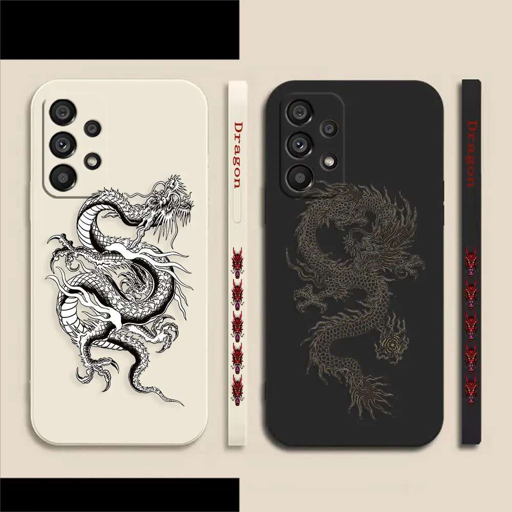 Chinese Dragon Pen Drawing Phone Case For Samsung A14 A73 A72 A71 A53 A52 A51 A42 A34 A33 A32 A23 A22 A21S A13 4G 5G Case Fundas