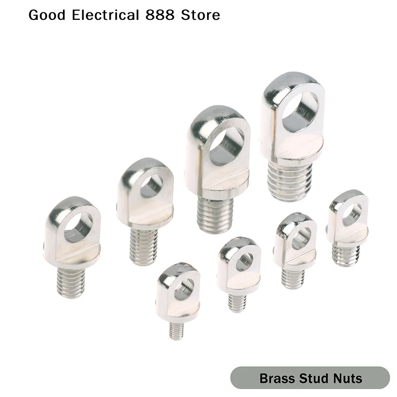 【GE】3Pcs Brass Stud Nuts & Eye Bolts With Hole M3/M4/M5/M6/M8/M10 - Copper Lifting Eye Screws Set DIY Hand Tools
