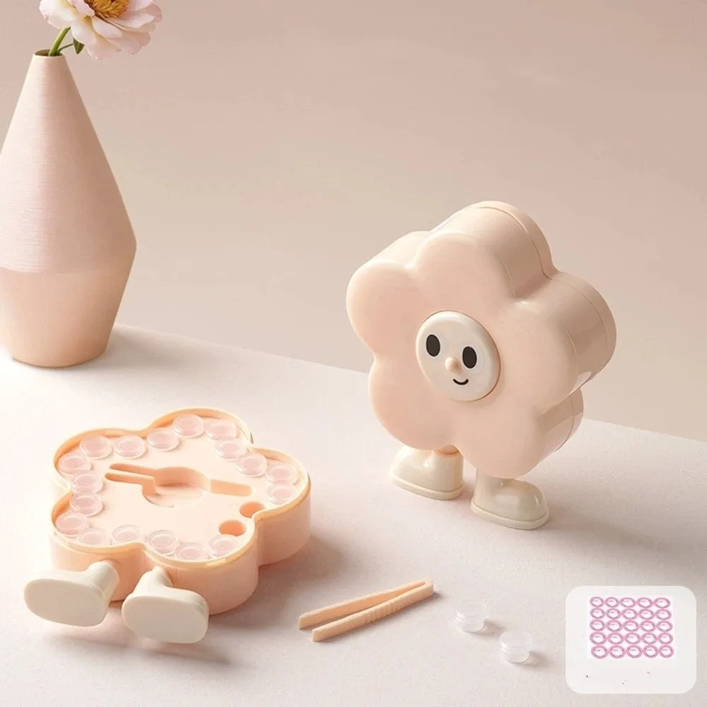 Cartoon Teeth Storage Box Compartment Flower Shape Baby Teeth Keepsake Box with Tweezers Drop Resistant Teeth Storage Saver