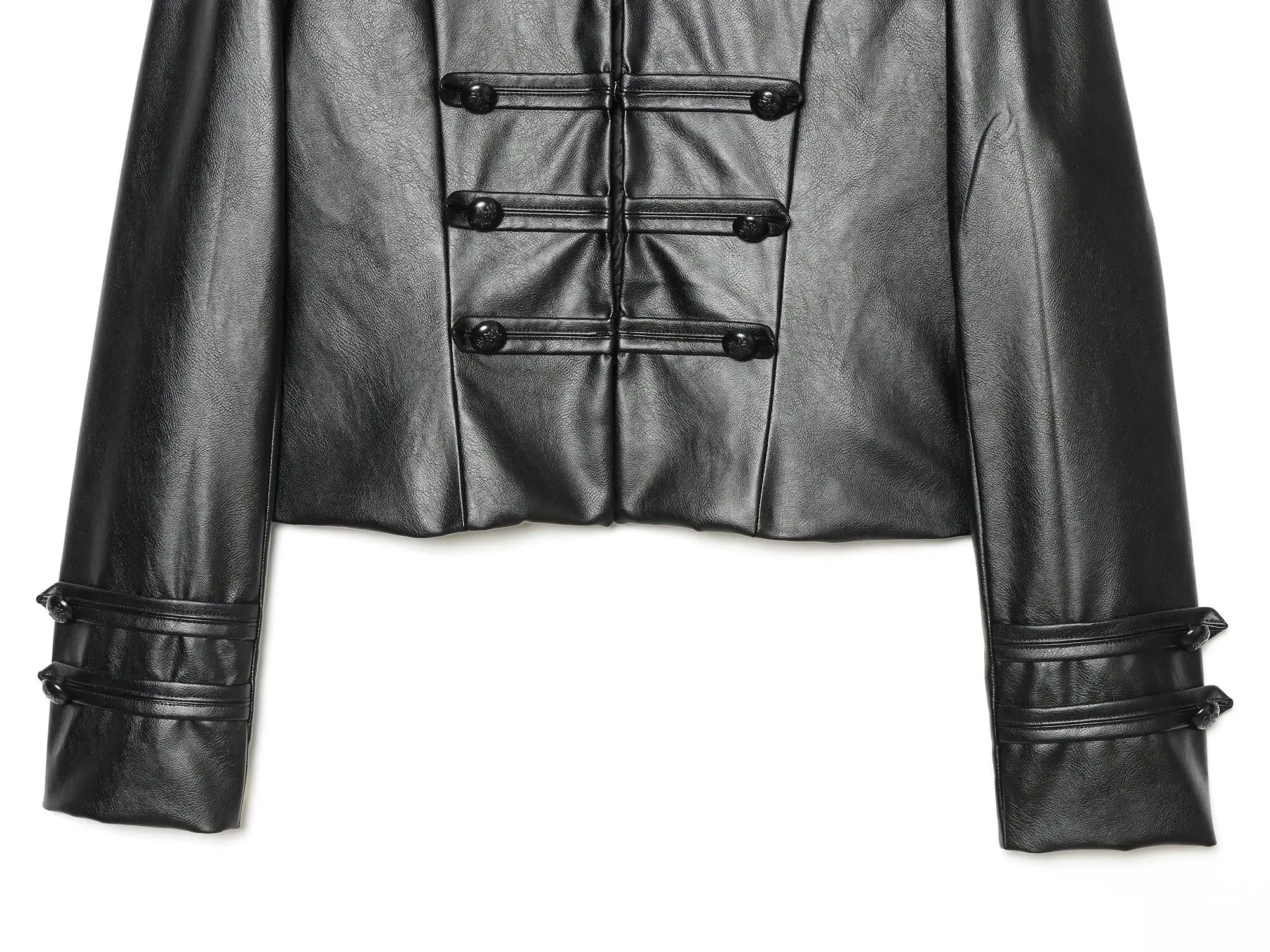 Guobioziy 2026 Fall New Women's Short Jacket with Stand Collar Long Sleeves Button Decoration Street-Style Slim Fit Coat
