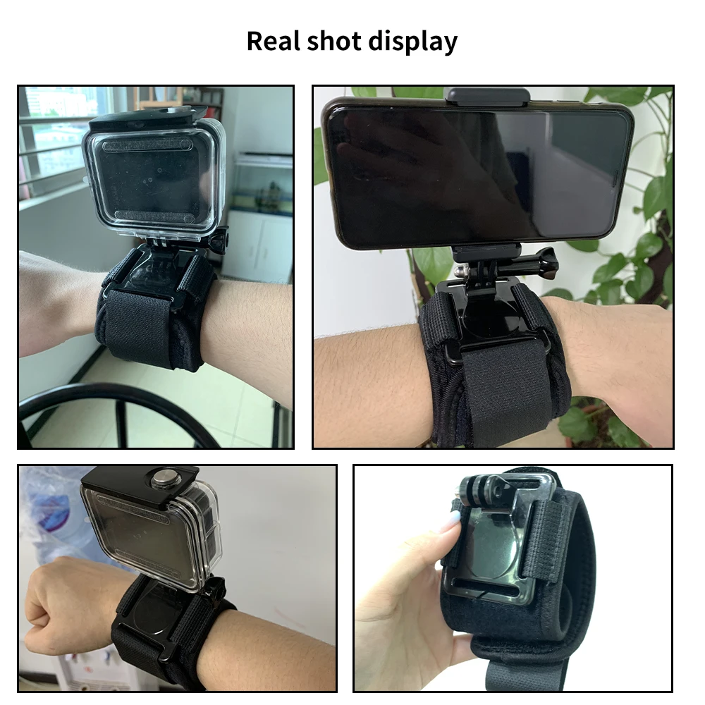 HONGDAK Điều Chỉnh Cổ Tay Cho GoPro Hero 10 9 8 7 6 5 4 Yi 4K DJI Cầm Tay gắn Với Kẹp Điện Thoại Camera Hành Động Phụ Kiện
