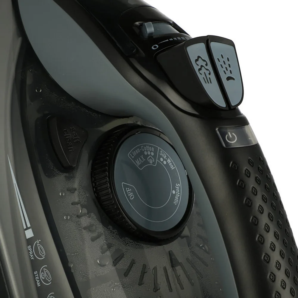 مكواة بخار للملابس تسخين سريع، مكواة 2200 وات مع لوحة سيراميك غير لاصقة، إيقاف تلقائي، انفجار البخار، التنظيف الذاتي