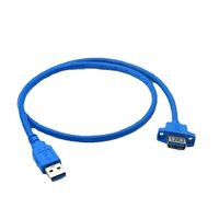 USB 3.0 Extension Cable Male To Female M/F Cable Cord 30cm 70cm Foil+Braided Shielded With Screw Panel Mount