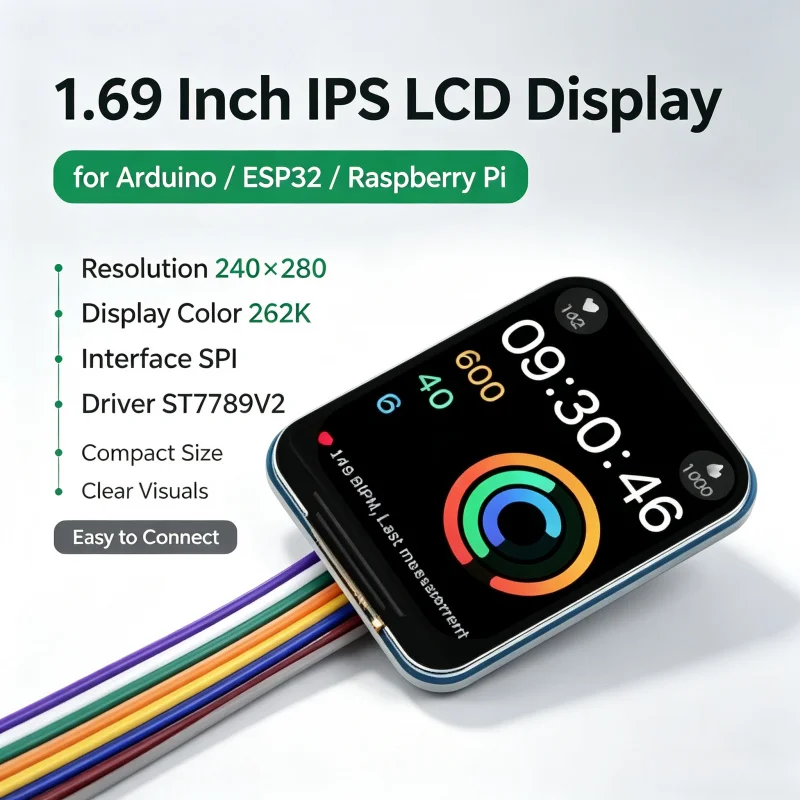 1.69 Inch IPS LCD Module ST7789V2 Driver240×280 SPI Interface 262K Colors Display Ardiono ESP32 Raspberry Pi 4B 3B+ Zero