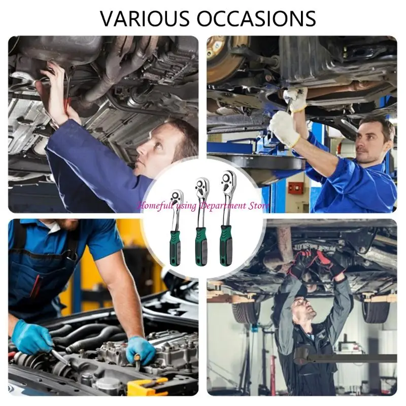 

Compactly Ratchet Wrench BiDirectional 72 Tooth Quickly release Hexagonal Socket Industrial Alloy Steel Spanner 5 Degree Swing