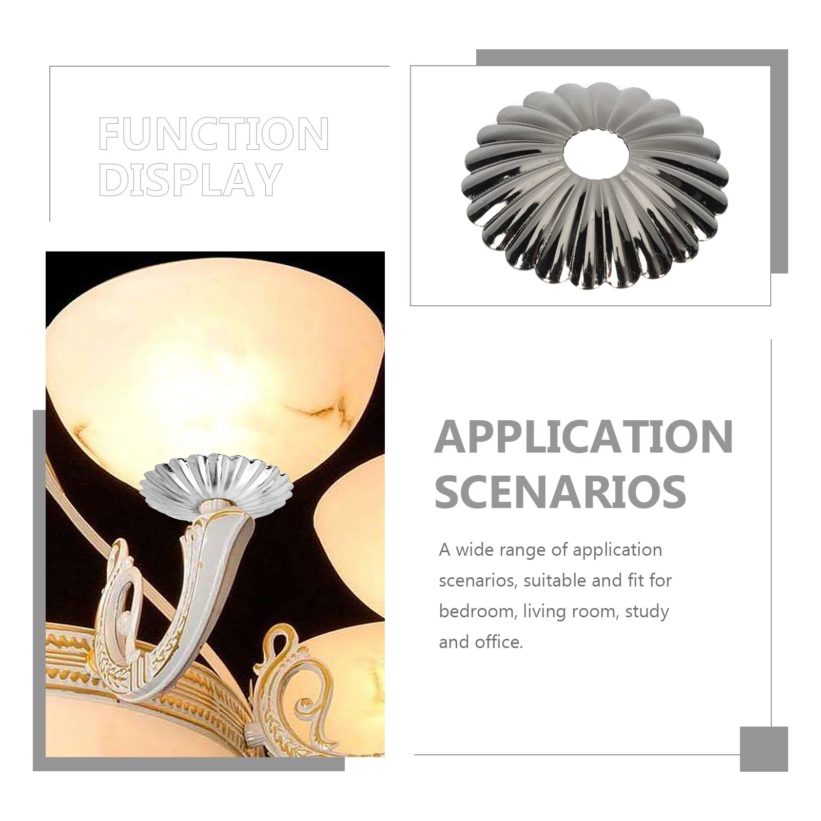 

10Pcs Flower Shaped Iron Lamp Cover Case Durable Lighting Plate Cover for Table Lamp Wall Light Decoration Home Use