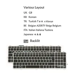 Backlit Laptop Keyboard for HP Envy m7-j m7-j000 15-q 15-q000 m6-n m6-n000 UK Korean Turkish Belgian Italian Japanese