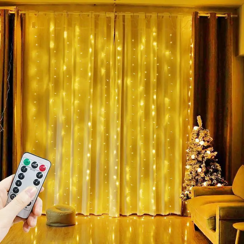 

Holiday Decor Party Birthday Decoration LED 8 Mode Christmas Light USB Curtain String Light 3M 4M 6M Garland Wedding Fairy Light