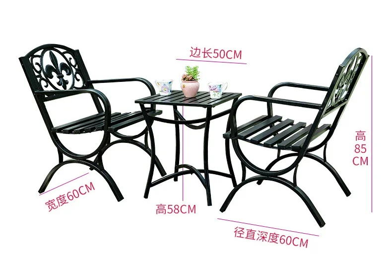 Outdoor Desk-Chair Combination Courtyard Balcony Small Coffee Table Garden Home Leisure Outdoor Three-Piece Set