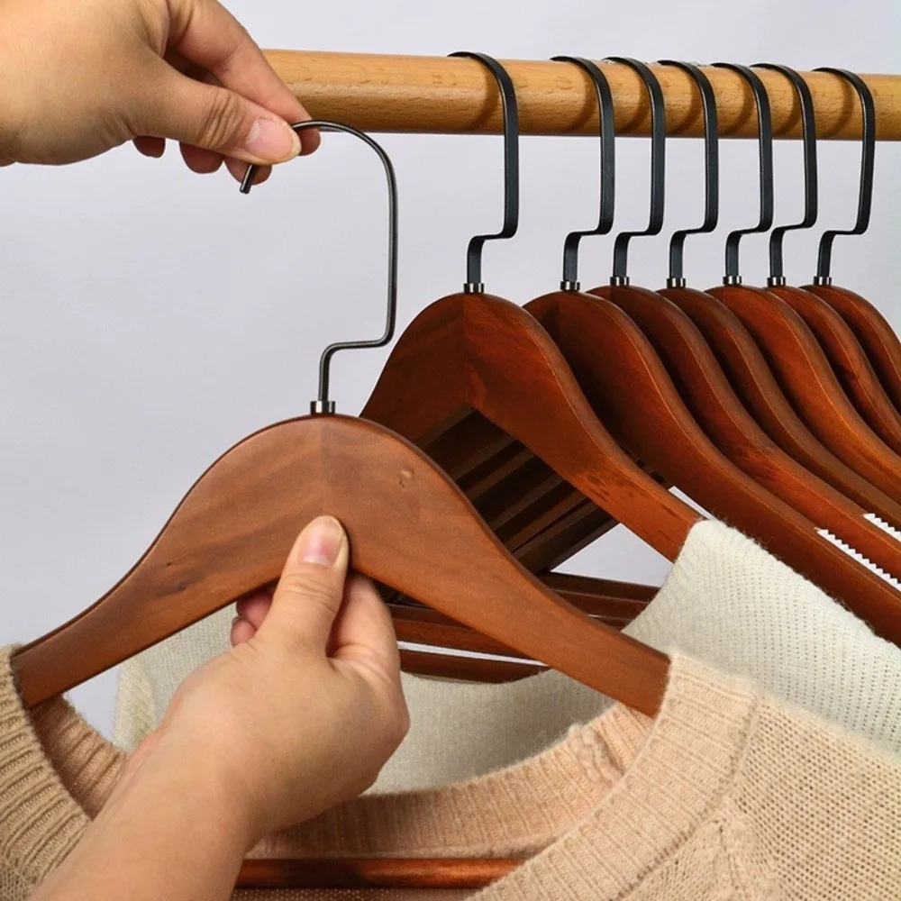 New Durable Wood Hangers Notches Design Swivel Hook Wooden Clothes Hangers Hanging Smooth Non-Slip Coat Hangers For Shirts