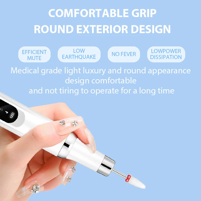 เครื่องขัดเล็บไฟฟ้าเจาะ Bits Professional เล็บบดขัด Dead Skin Removal Art Sanding แฟ้มปากกาเล็บเครื่อง