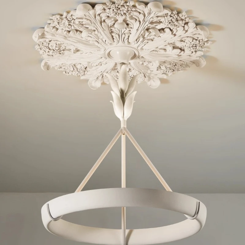 French vintage Living Room Chandelier creative art Carved Dining Room Light