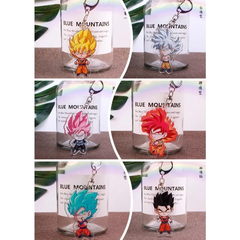 

Dragon Ball Cartoon Acrylic Keychain Anime Action Figure Cute Toys Cars Keys Schoolbag Decoration Models Children Birthday Gifts