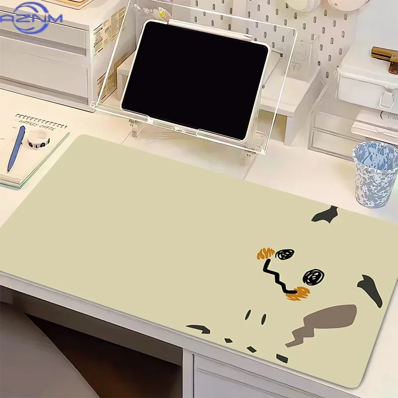 Minimalist Mimikyu Simple Line Art Large Mousepad, Rubber Non Slip Desk Mat for Gaming and Office Desktop Decoration