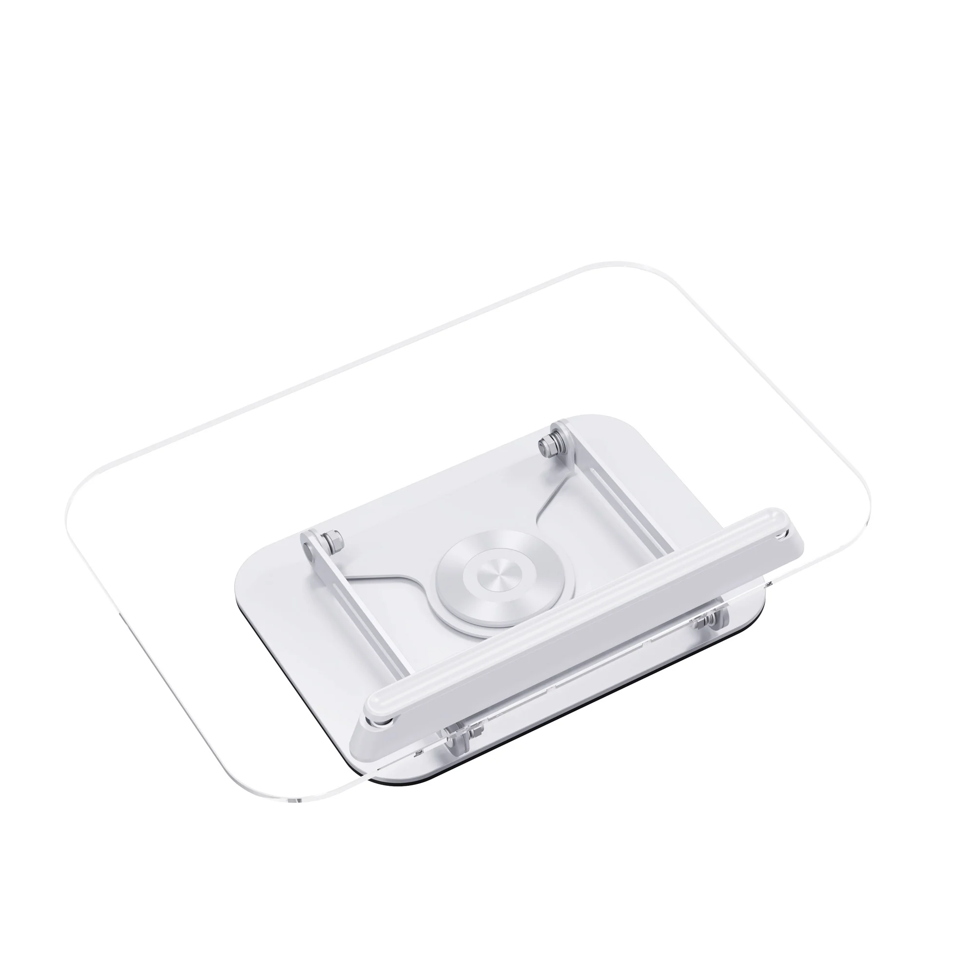 R22 Acrylic Book Page Holder With Hidden Clip Carton Steel Base Rotatable Height Adjustable Reading Book Stand