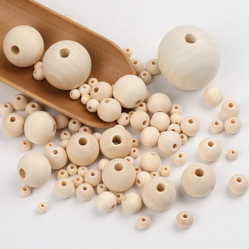 6-20mm Naturholzperlen Runde Holzkugeln Lose Perlen für DIY-Bastelarbeiten Ornamentherstellung Handgemachtes Zubehör Heimdekoration – Detail 8