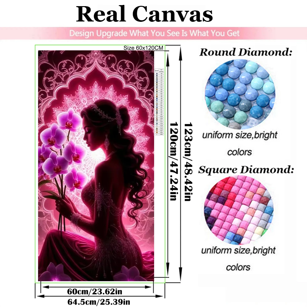 Beauty Woman Flowers 5D Diamon - Embroidery Bag ulasan dan harga