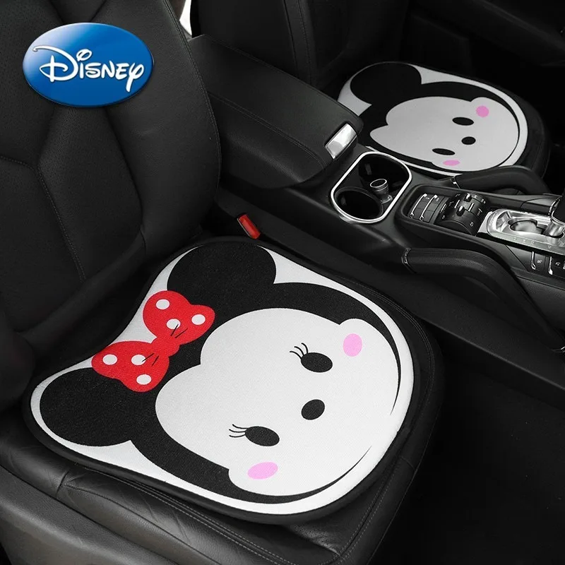 

Mickey Mouse Car Seat Cushion Disney Cartoon Cute Breathable Anti Slip Front Rear Seat Cushions Backrest Four Season Creative