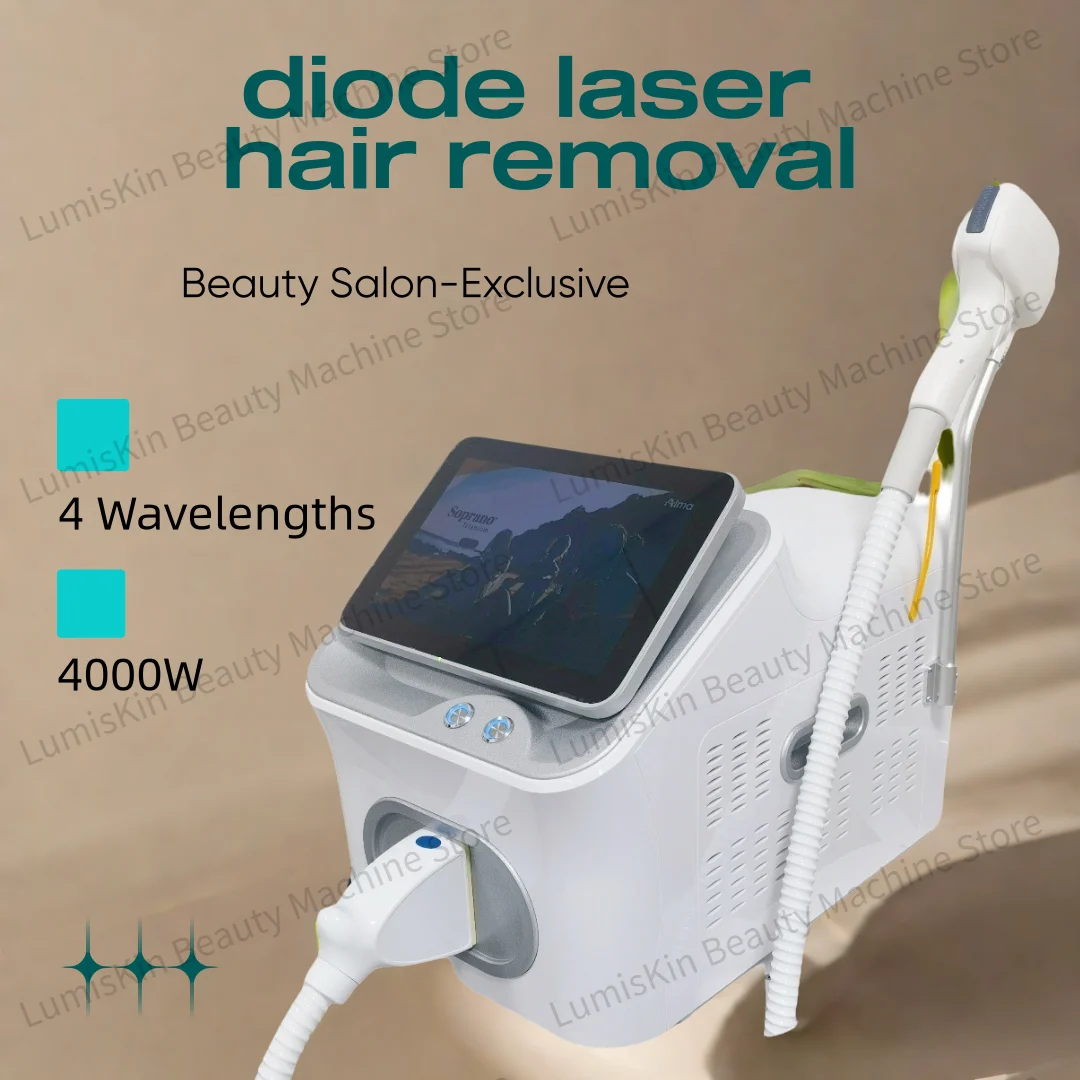 

Профессиональная 4-волновая ледяная платиновая эпиляция 755 1064 940 808 нм, новая диодная лазерная эпиляция, машина для омоложения кожи