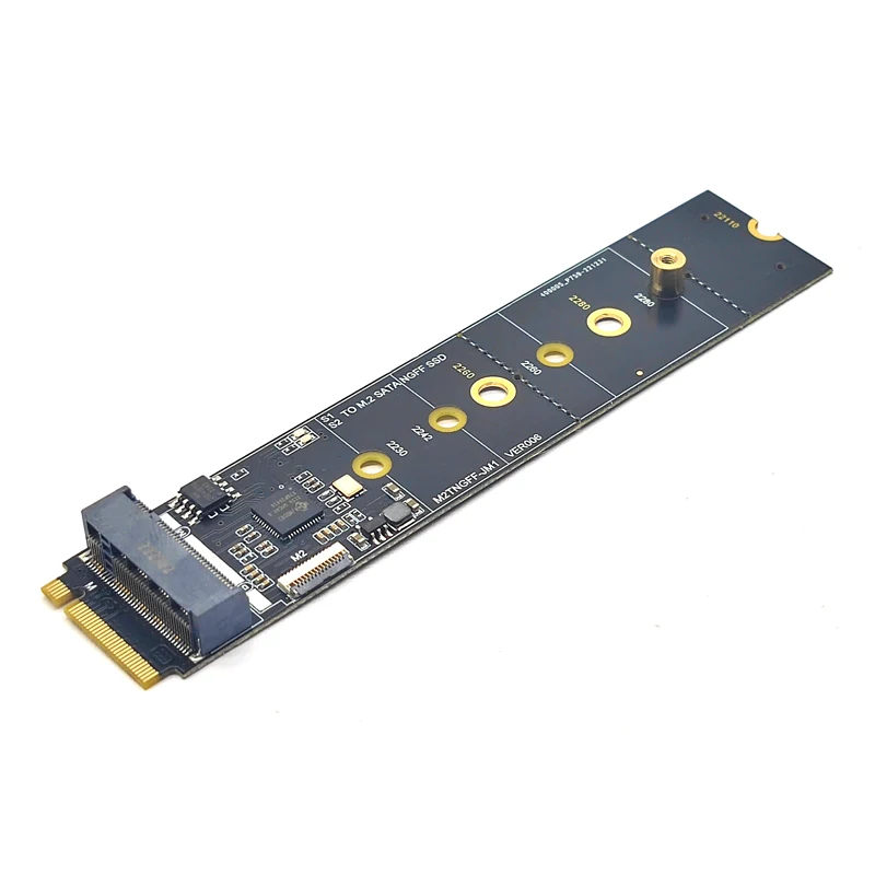 NVME to M.2 SATA SSD Adapter M Key to B+M Key SSD M2 Adapter Convert Card Riser JMB582 Chip for 2230 2242 2260 2280 M.2 SATA SSD