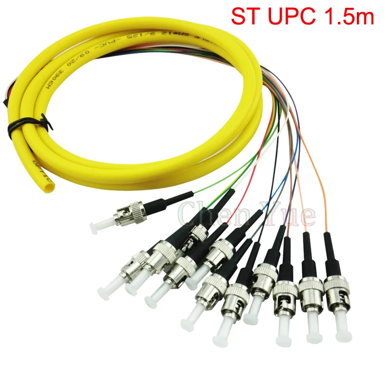 

12 Colored ST APC UPC Fiber Optical Colorful Pigtail LSZH Simplex Single Mode Multimode 1.5meter