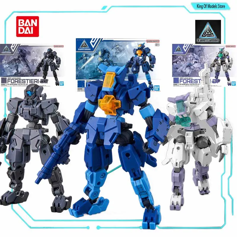 Bandai Original Model Kit 30MM 1/144  FORESTIERI 01 02 03 Anime Action Figure Assembly Model Toy for Boys Gifts Ornaments